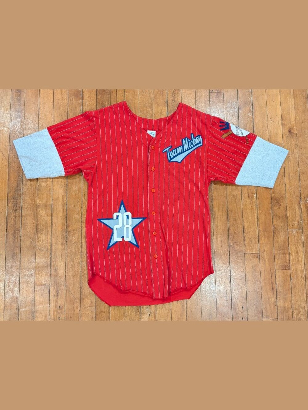 Vintage 90s Disney Store Team Mickey All Stars Baseball Jersey Single Stitch S